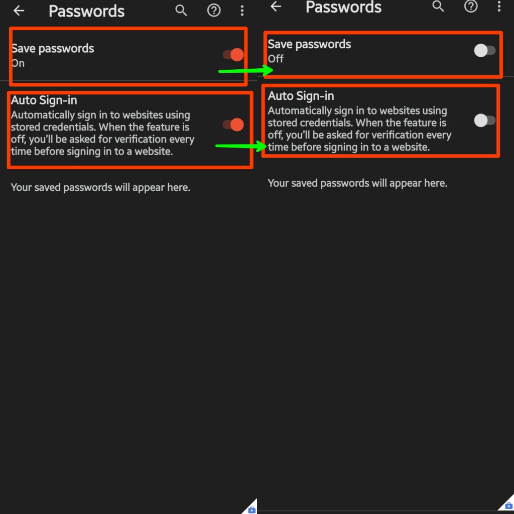Turn Off Save Passwords & Auto Sign-in Turn Off Save Passwords & Auto Sign-in